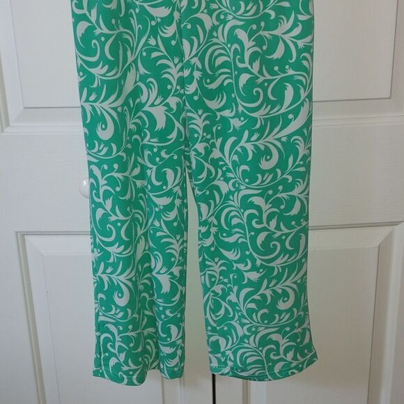 Salon studio beachy  resort lounge flowy pants Sz MP - Picture 2 of 5